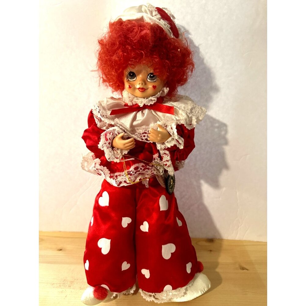 1986 Valentine Day Clown Hearts Happy Love Gift Vintage